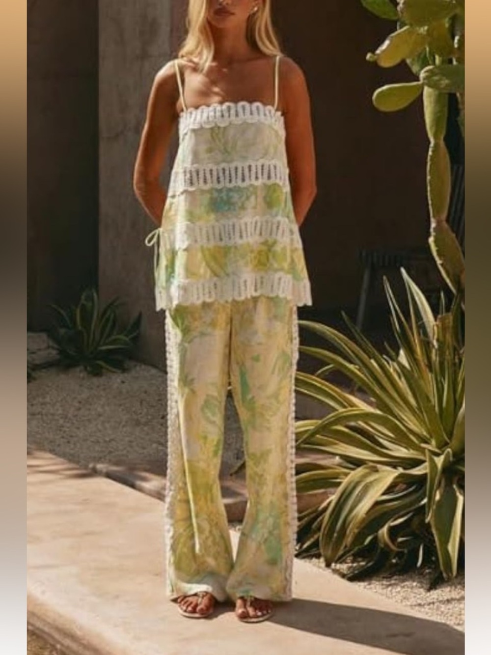 Amazon Floral Tank and Pants Matching Set NWT